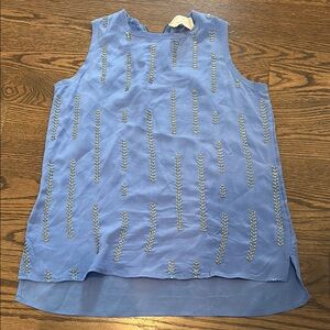Nicole Miller Blue Boxy Sleeveless Tank Top